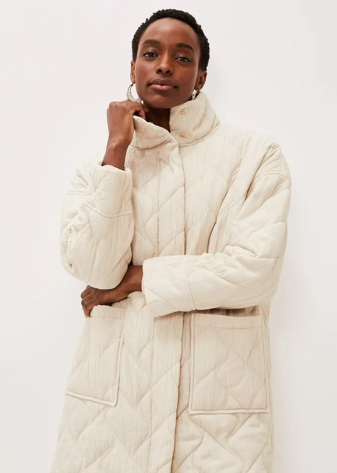 Women Phase Eight Coats Fae Textured Quilted Longline Coat