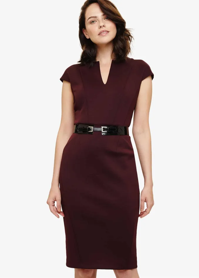 Women Phase Eight Dresses Abby Belted Scuba Dress