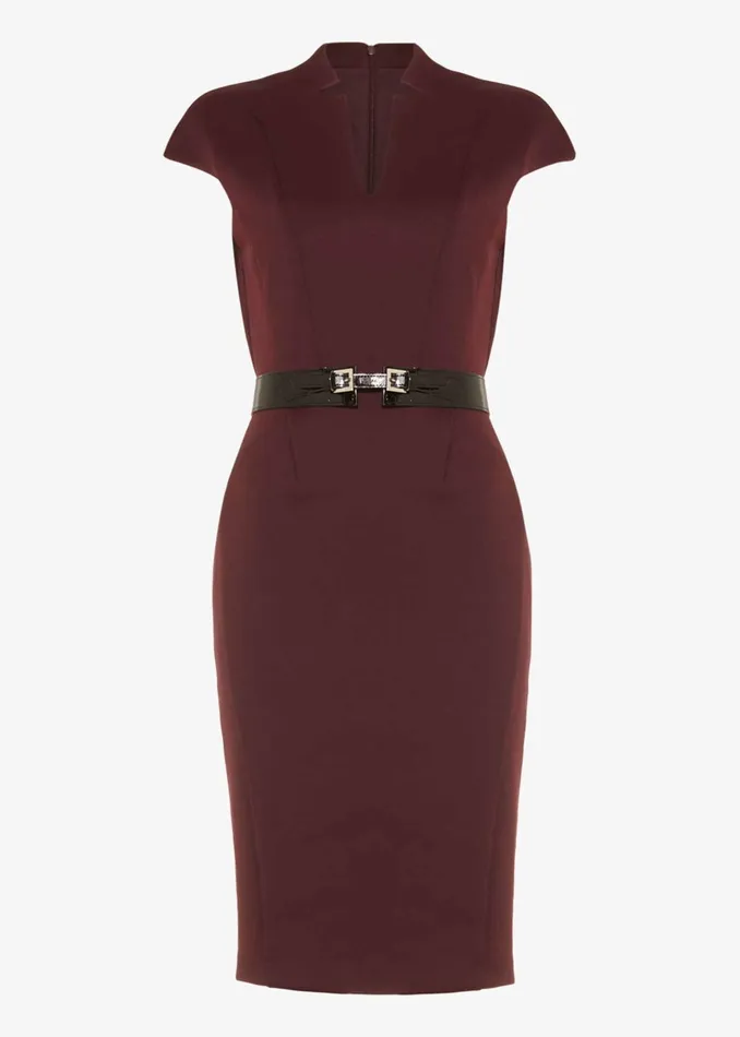 Women Phase Eight Dresses Abby Belted Scuba Dress