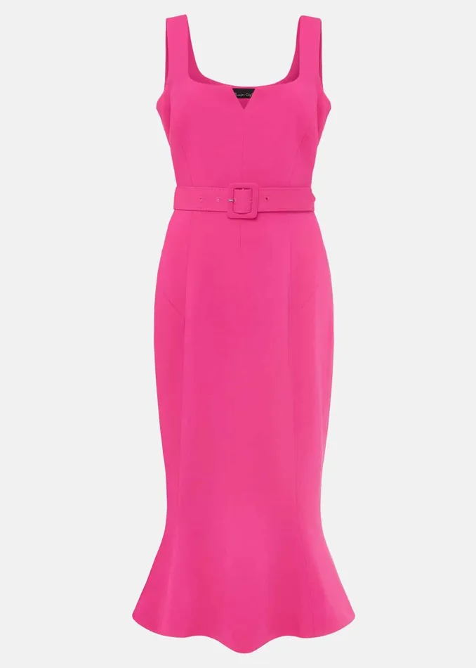 Women Phase Eight Dresses Adria Pink Fitted Midi Dress