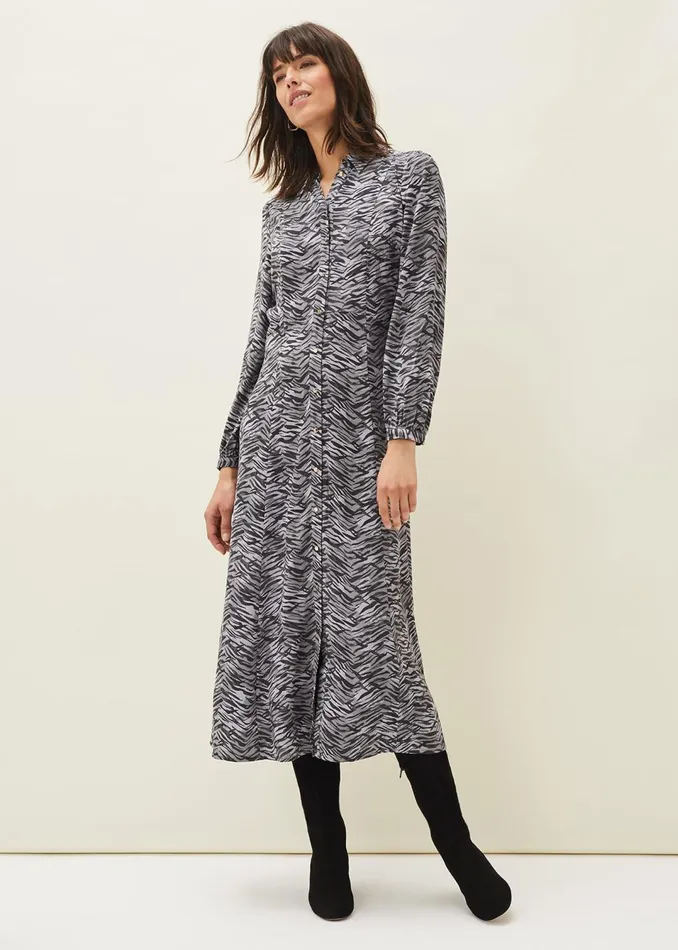 Women Phase Eight Dresses Amari Zebra Print Midaxi Dress