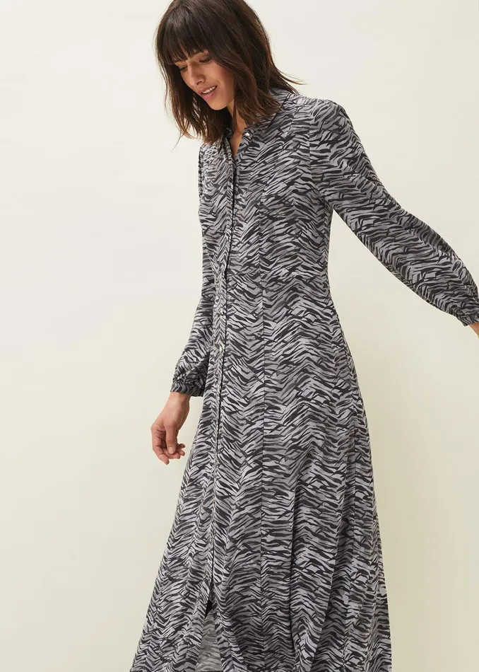Women Phase Eight Dresses Amari Zebra Print Midaxi Dress