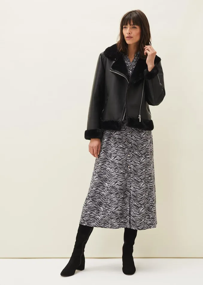 Women Phase Eight Dresses Amari Zebra Print Midaxi Dress
