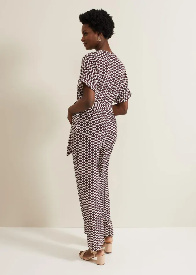 Women Phase Eight Dresses Andra Geo Tie Waist Jumpsuit