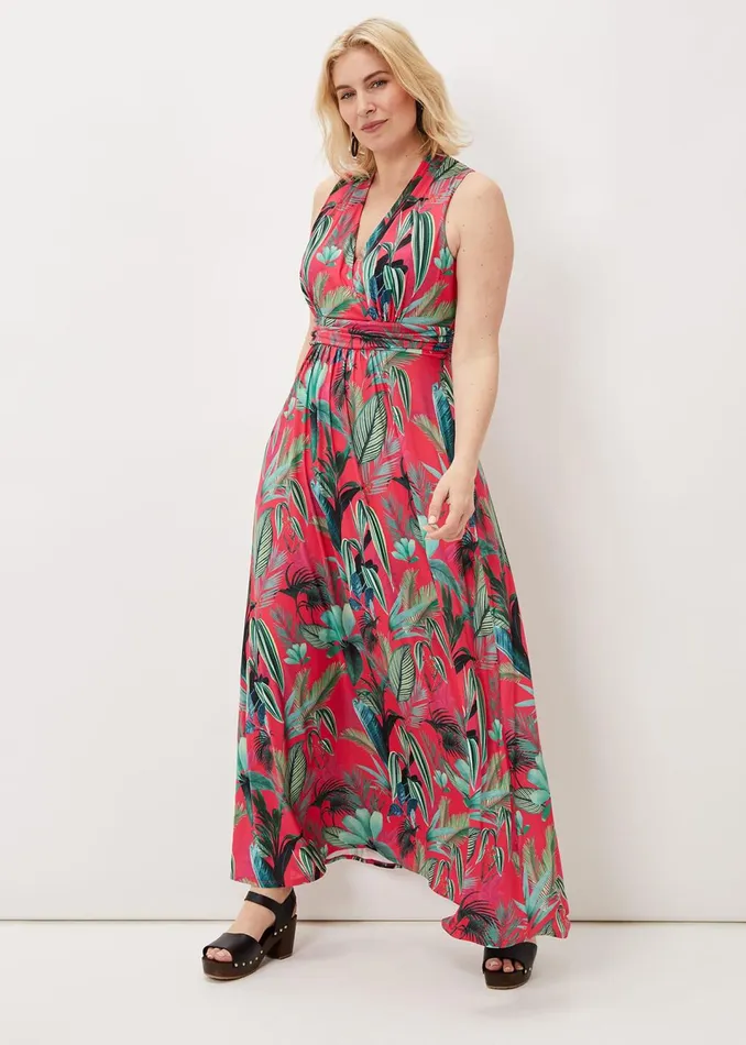Women Phase Eight Dresses Antonia Jersey Palm Print Maxi Dress