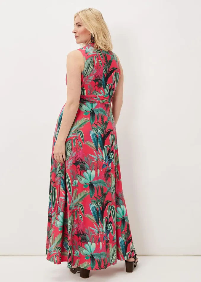 Women Phase Eight Dresses Antonia Jersey Palm Print Maxi Dress