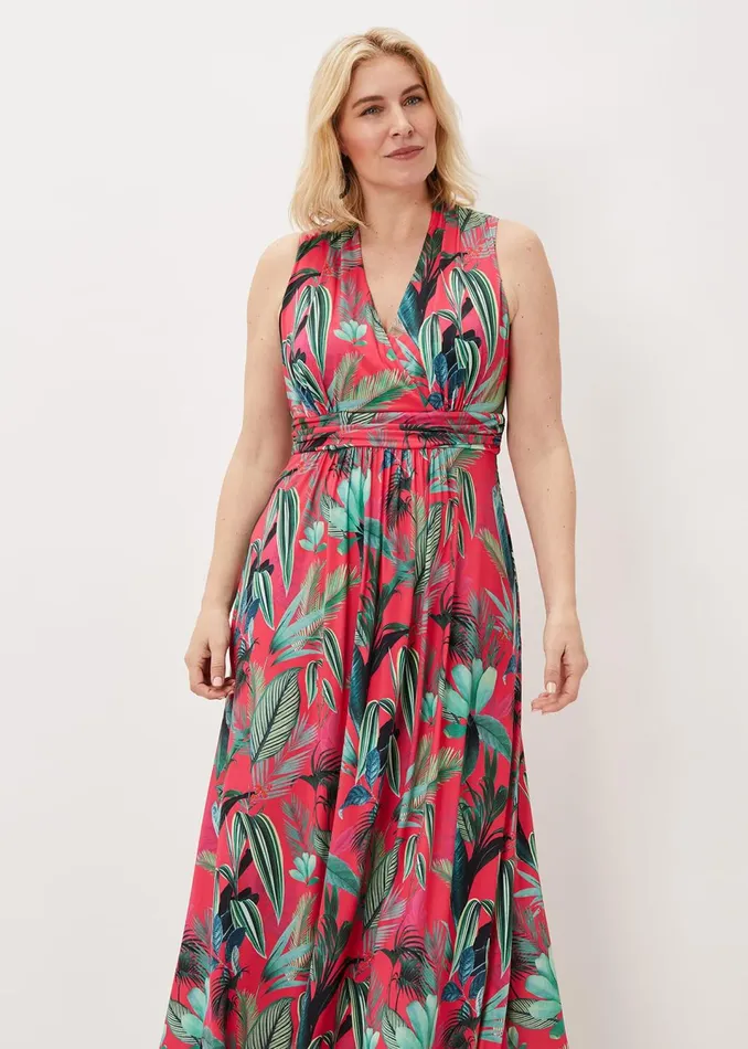 Women Phase Eight Dresses Antonia Jersey Palm Print Maxi Dress
