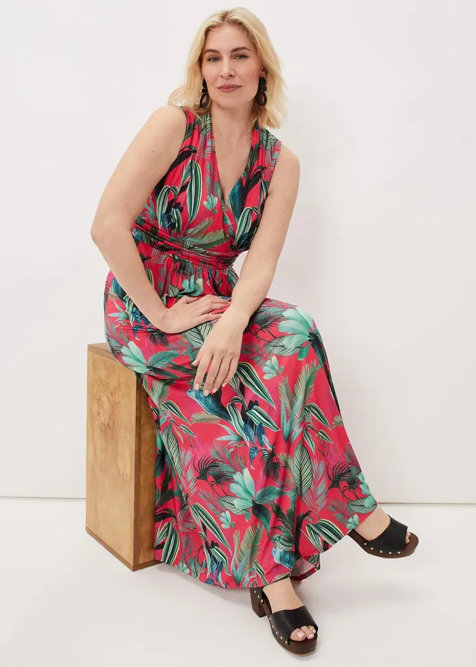 Women Phase Eight Dresses Antonia Jersey Palm Print Maxi Dress