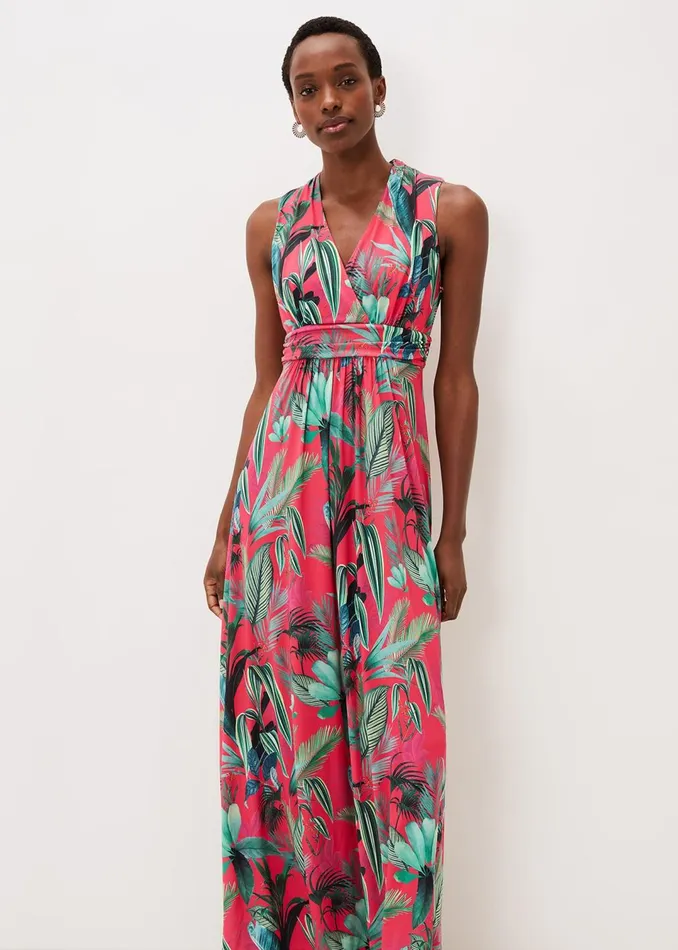 Women Phase Eight Dresses Antonia Jersey Palm Print Maxi Dress