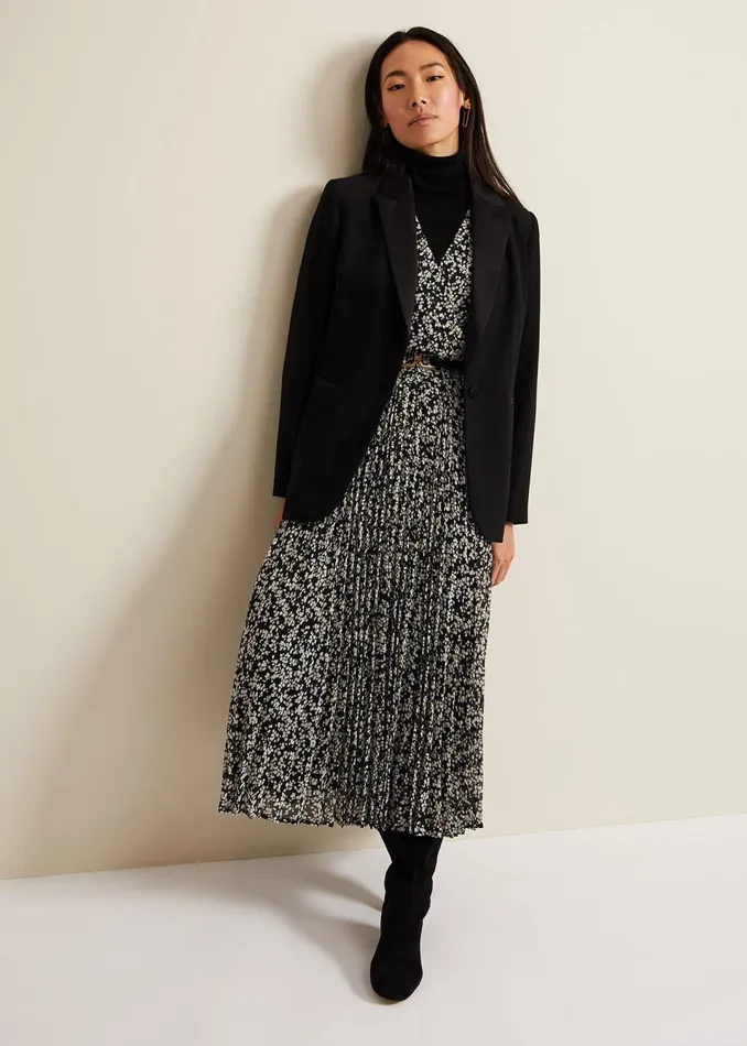 Women Phase Eight Dresses Ayana Spot Pleat Midaxi Dress
