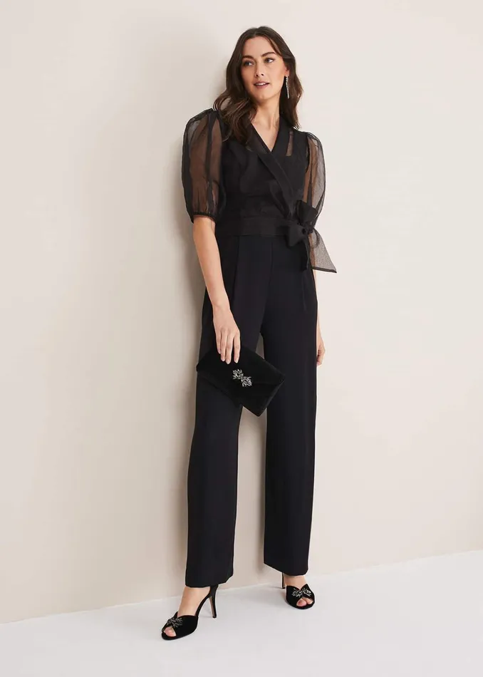 Women Phase Eight Dresses Brontie Puff Sleeve Wide Leg Jumpsuit