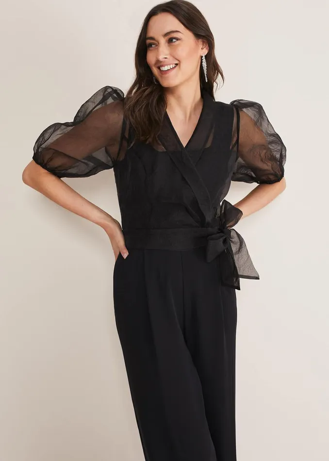 Women Phase Eight Dresses Brontie Puff Sleeve Wide Leg Jumpsuit
