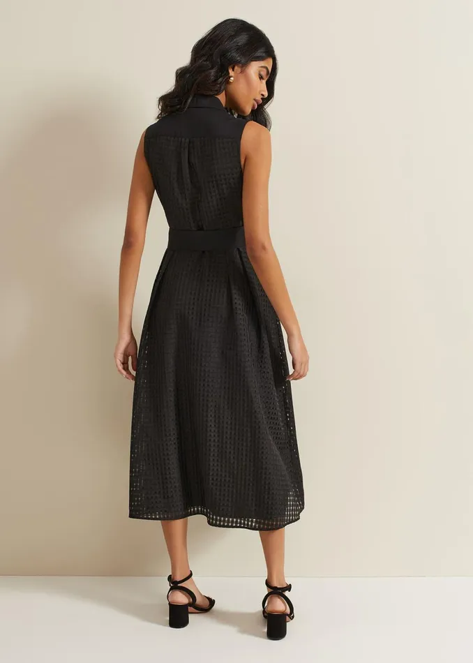 Women Phase Eight Dresses Carey Sleeveless Check Midi Dress