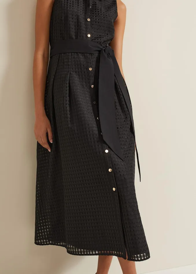 Women Phase Eight Dresses Carey Sleeveless Check Midi Dress