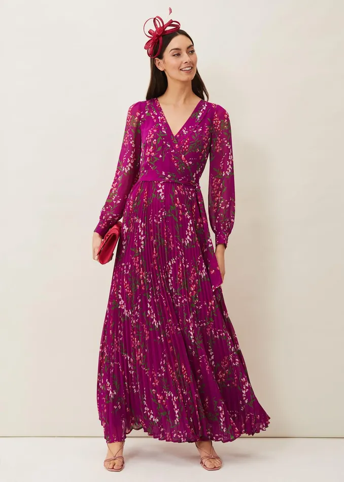Women Phase Eight Dresses Carmen Pleated Maxi Dress
