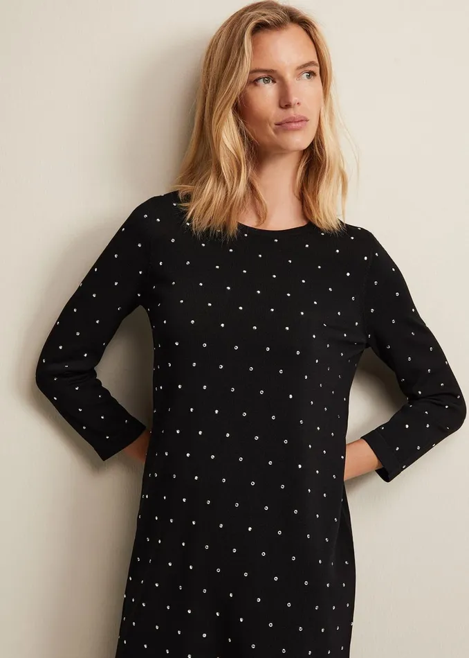 Women Phase Eight Dresses Catriona Stud Shift Knitted Mini Dress