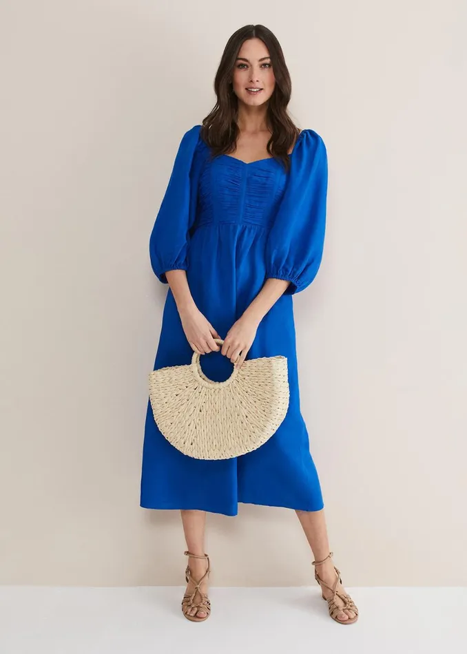 Women Phase Eight Dresses Celila Linen Midi Dress