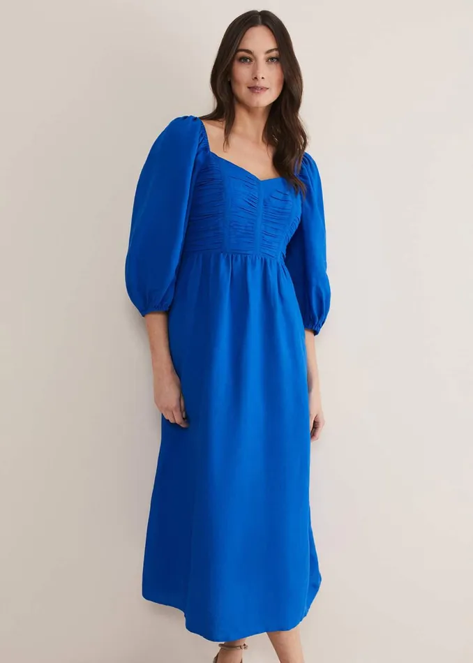 Women Phase Eight Dresses Celila Linen Midi Dress