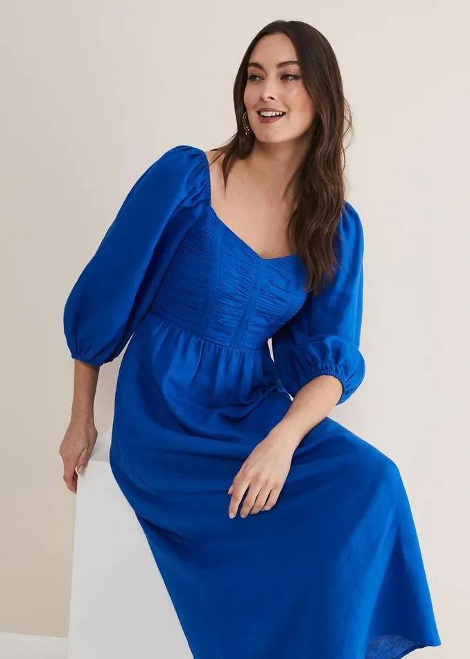 Women Phase Eight Dresses Celila Linen Midi Dress