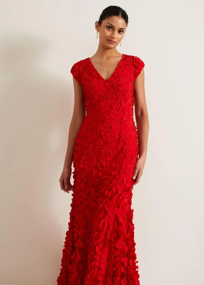 Women Phase Eight Dresses Charlene Ruffle Maxi Dress