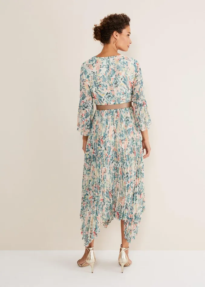 Women Phase Eight Dresses Dani Floral Pleated Midi Dress