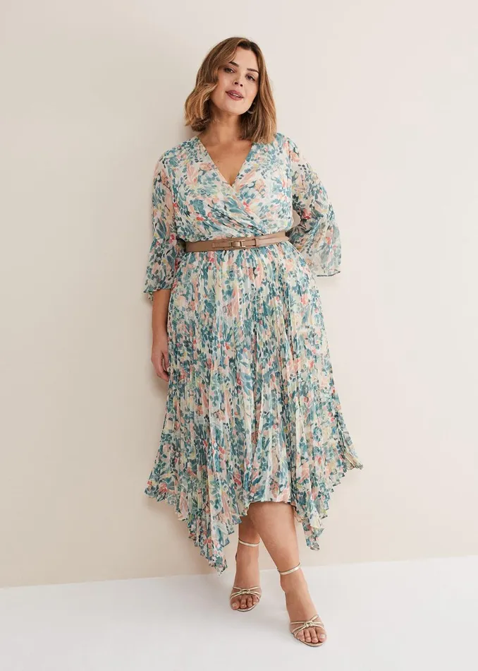 Women Phase Eight Dresses Dani Floral Pleated Midi Dress