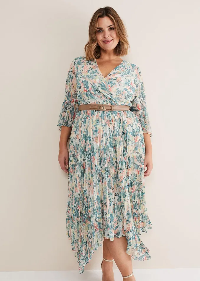 Women Phase Eight Dresses Dani Floral Pleated Midi Dress