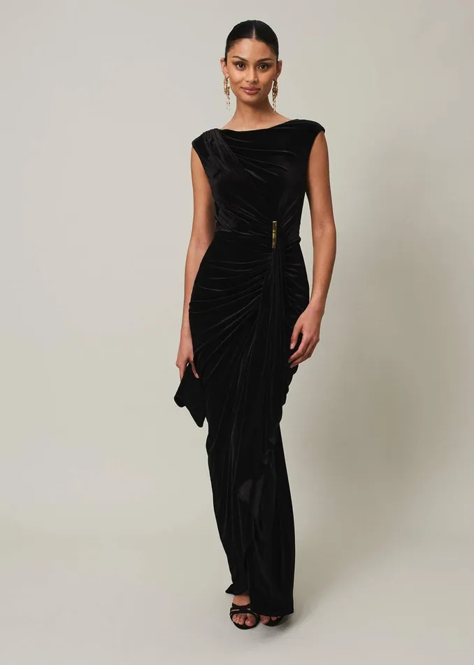 Women Phase Eight Dresses Donna Velvet Maxi Dress