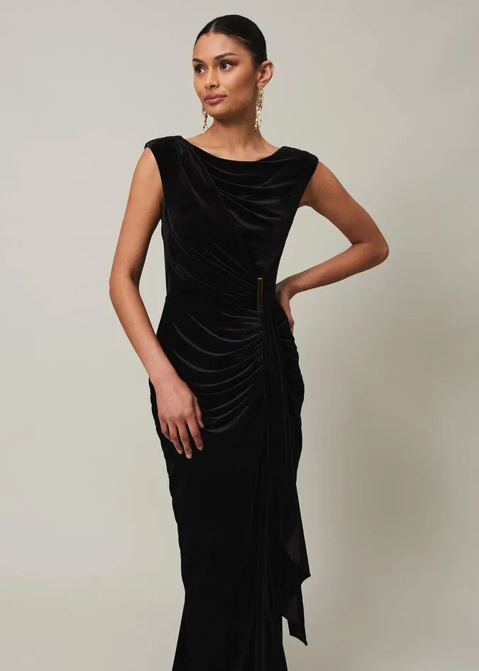 Women Phase Eight Dresses Donna Velvet Maxi Dress