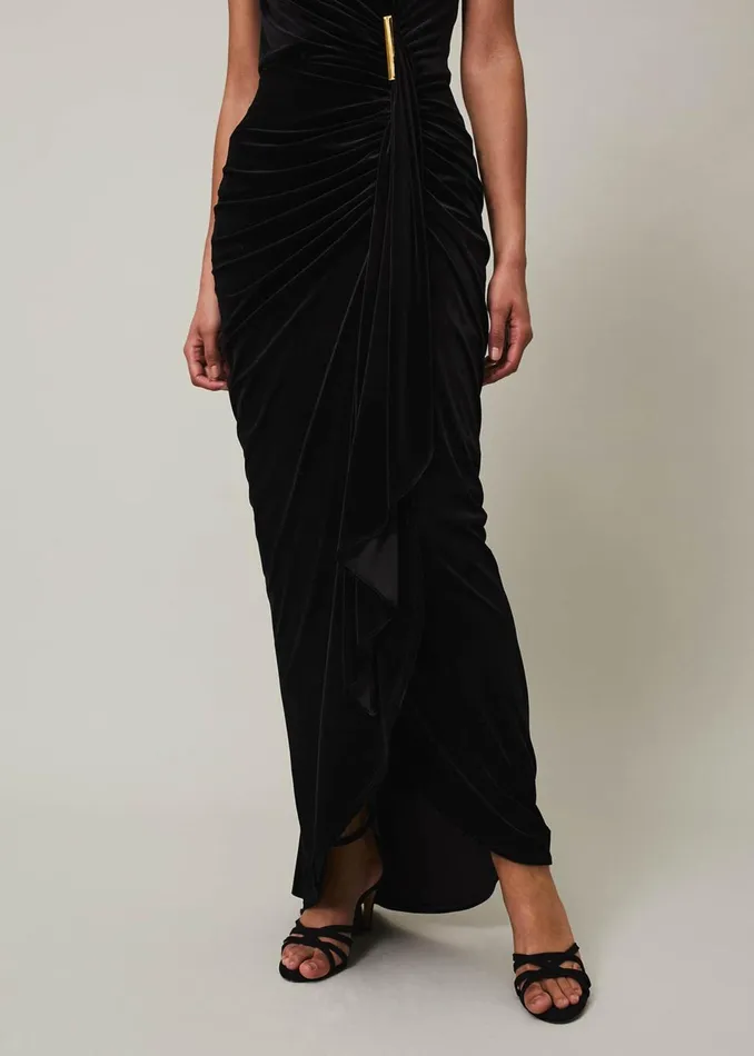 Women Phase Eight Dresses Donna Velvet Maxi Dress
