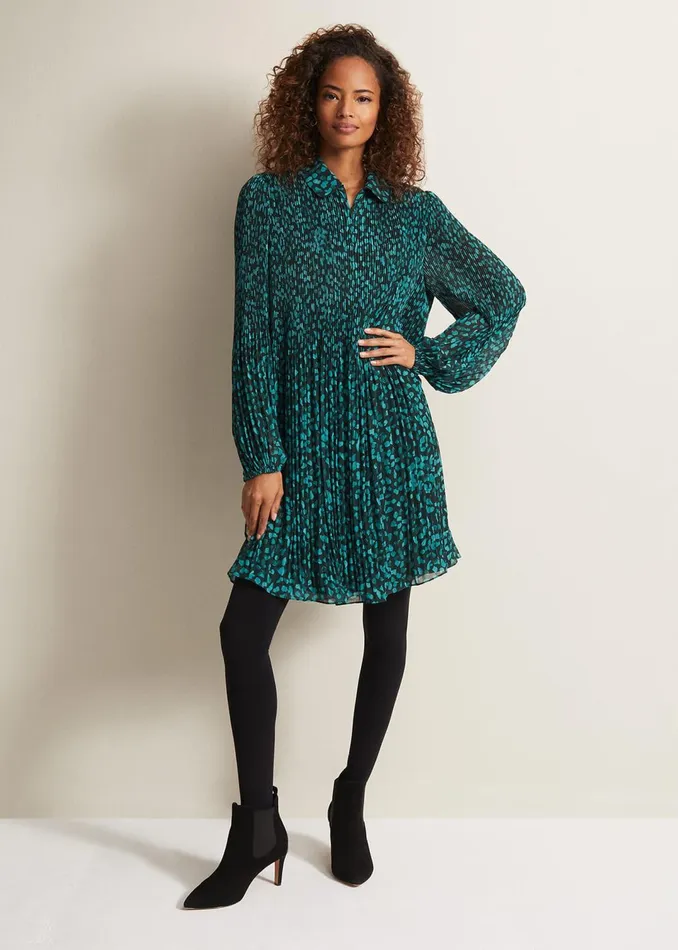 Women Phase Eight Dresses Ella Ditsy Pleated Mini Dress