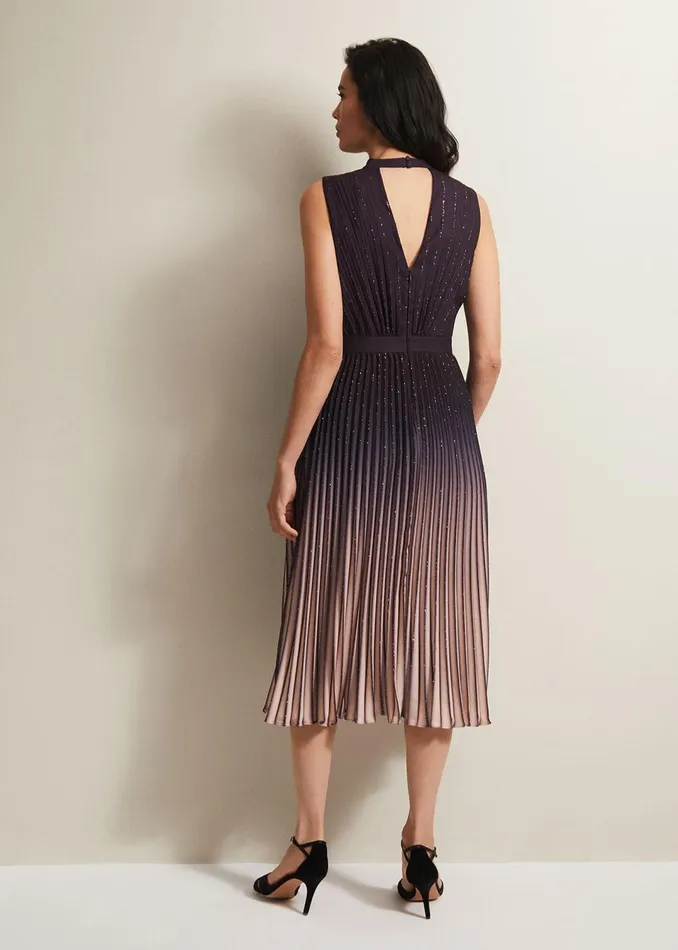 Women Phase Eight Dresses Estella Dark Purple Ombre Midaxi Dress
