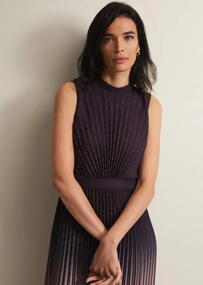 Women Phase Eight Dresses Estella Dark Purple Ombre Midaxi Dress