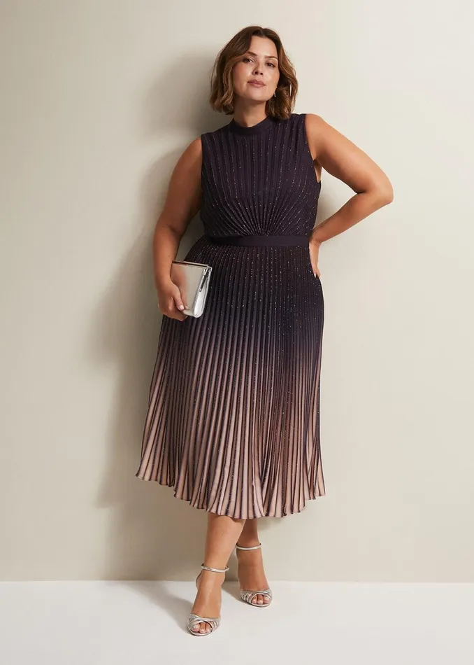 Women Phase Eight Dresses Estella Dark Purple Ombre Midaxi Dress