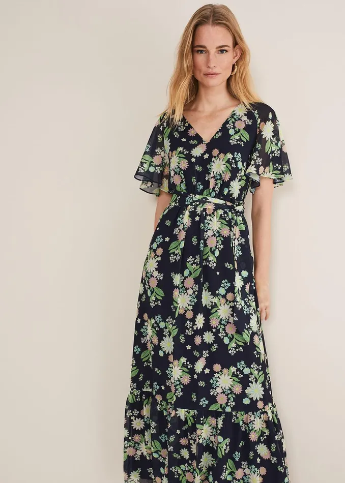 Women Phase Eight Dresses Georgie Floral Tiered Maxi Dress