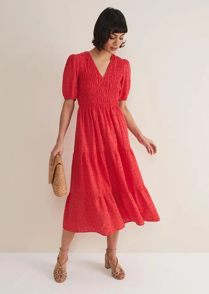 Women Phase Eight Dresses Gretta Broderie Midi Dress