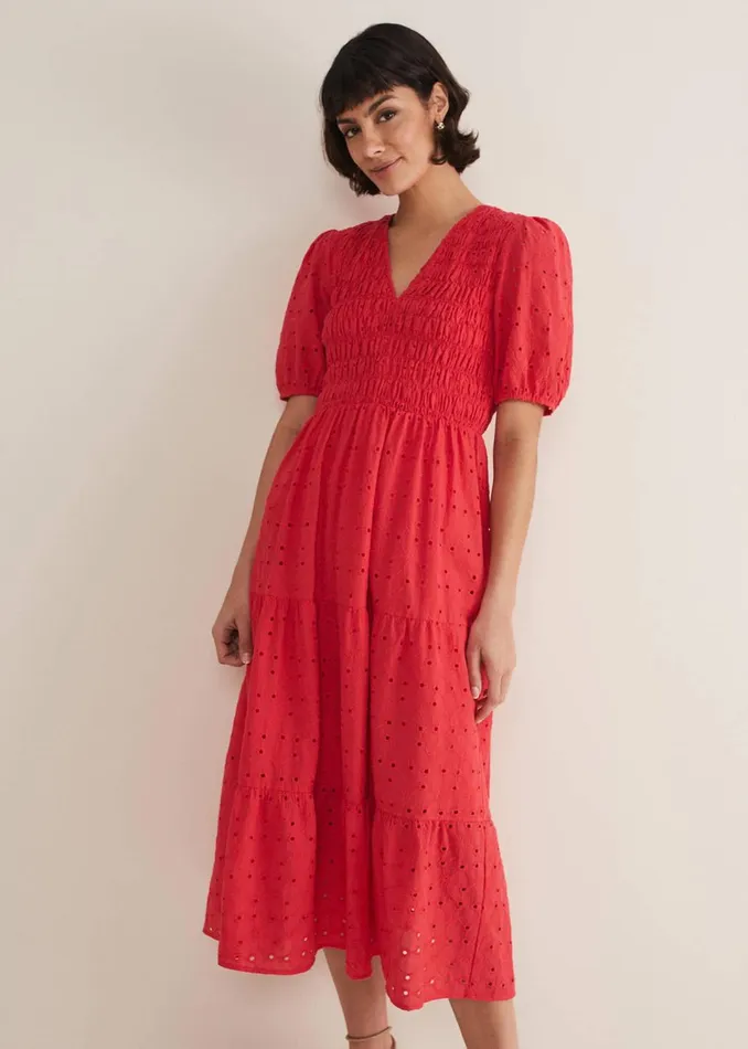 Women Phase Eight Dresses Gretta Broderie Midi Dress