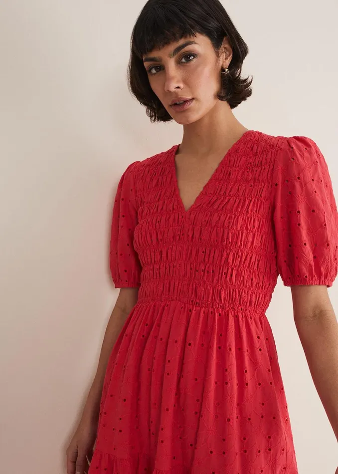 Women Phase Eight Dresses Gretta Broderie Midi Dress