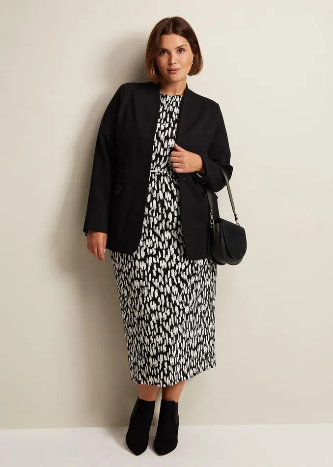 Women Phase Eight Dresses Jane Spotted Plisse Midi Dress