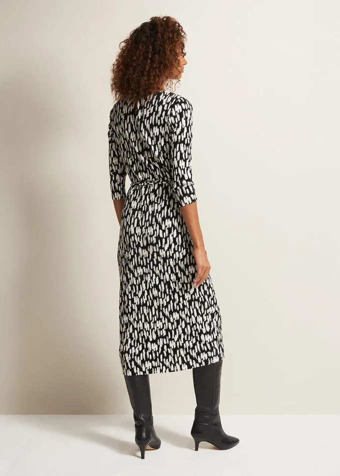 Women Phase Eight Dresses Jane Spotted Plisse Midi Dress