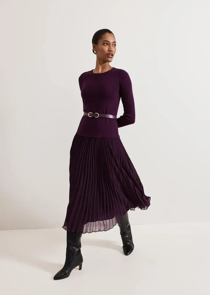 Women Phase Eight Dresses Kai Belted Drop Waist Knitted Dress
