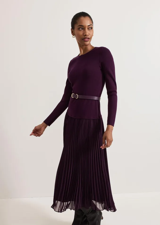 Women Phase Eight Dresses Kai Belted Drop Waist Knitted Dress