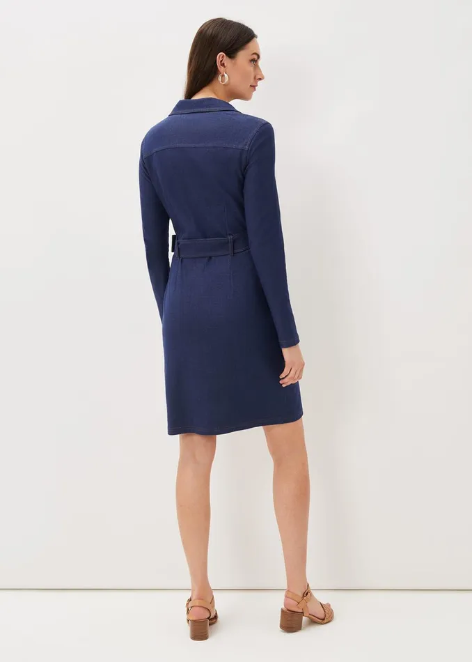 Women Phase Eight Dresses Kathryn Denim Fitted Jersey Dress