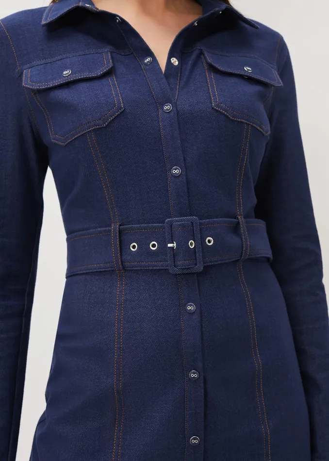 Women Phase Eight Dresses Kathryn Denim Fitted Jersey Dress