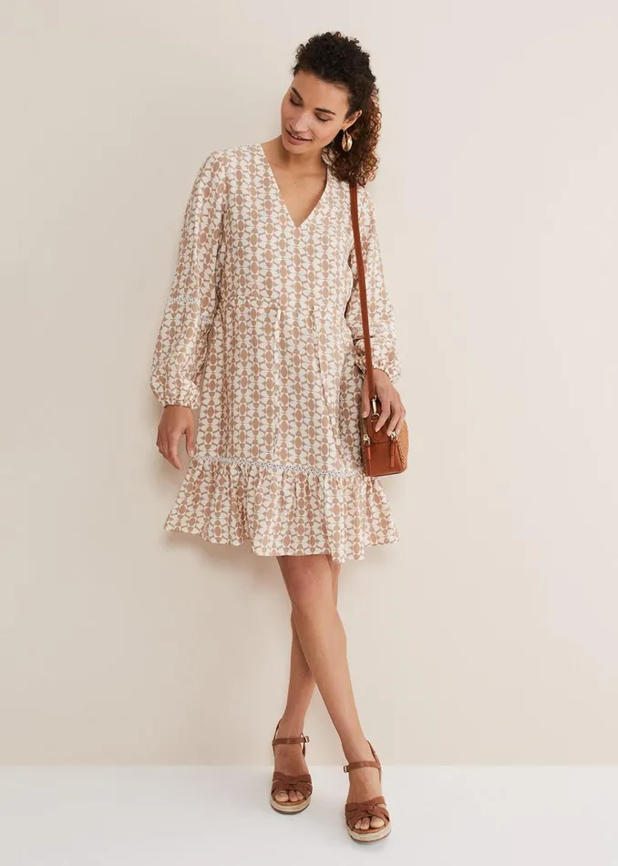 Women Phase Eight Dresses Kesia Geo Swing Mini Dress