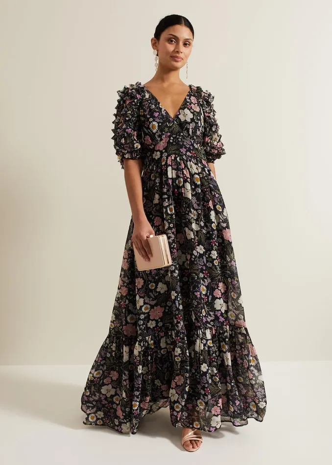 Women Phase Eight Dresses Lesley Multi Coloured Floral Maxi Dress