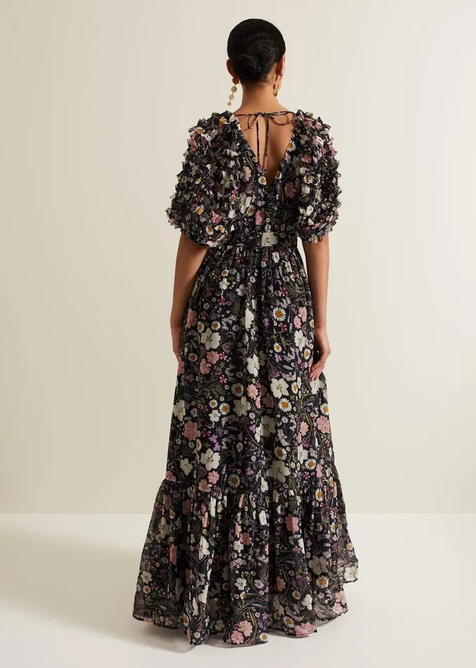 Women Phase Eight Dresses Lesley Multi Coloured Floral Maxi Dress