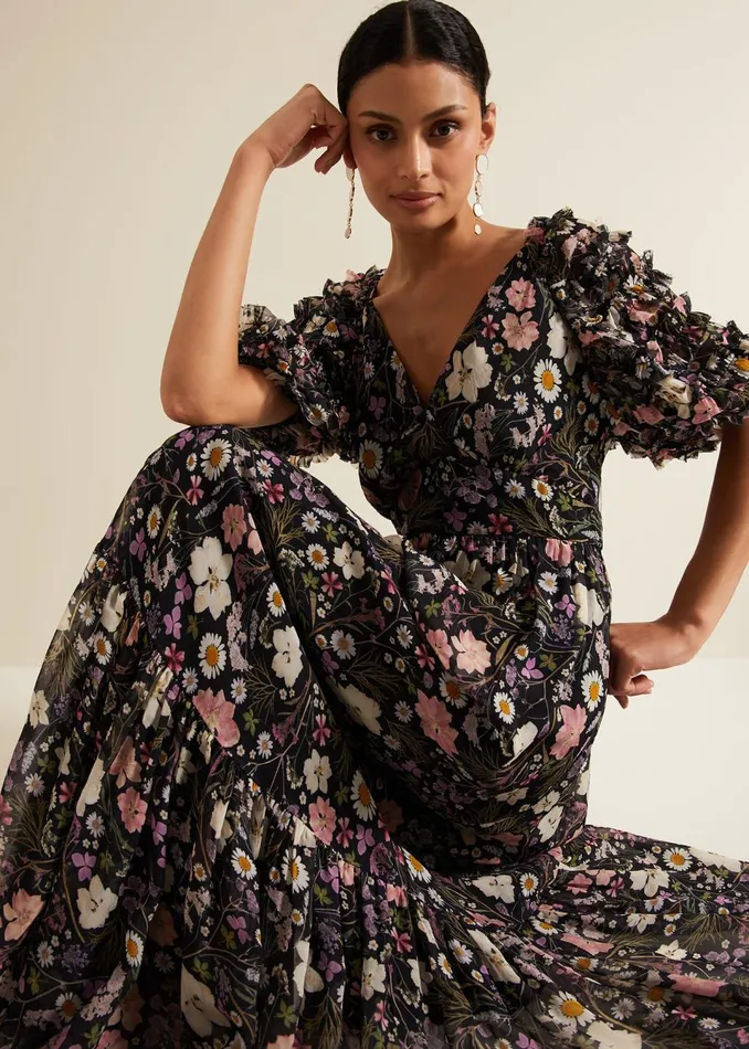 Women Phase Eight Dresses Lesley Multi Coloured Floral Maxi Dress