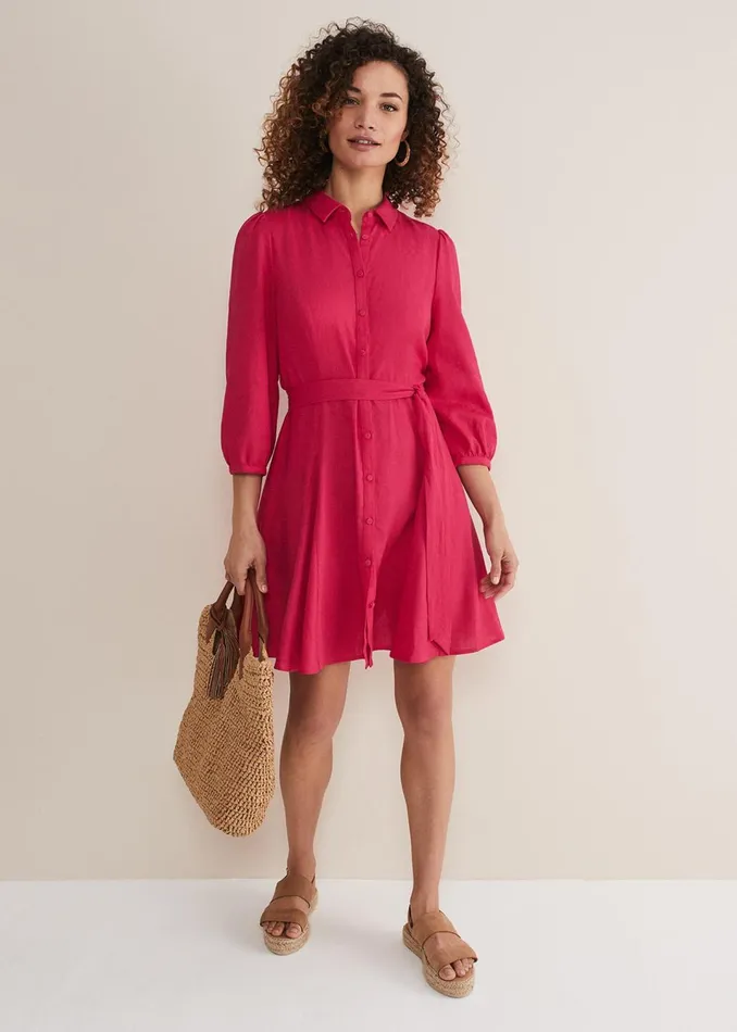 Women Phase Eight Dresses Lucie Linen Shirt Dress