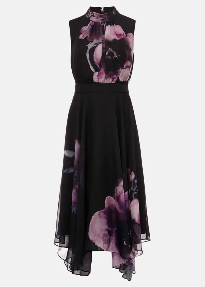 Women Phase Eight Dresses Lucinda Floral Chiffon Midi Dress